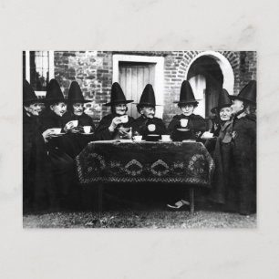 Welsh Witches Having Tea Crone Teatime   Holiday Postcard
