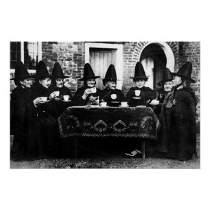 Welsh Witches Having Tea Crone Teatime   Poster