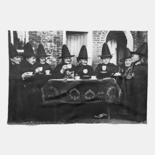 Welsh Witches Having Tea Crone Teatime   Tea Towel