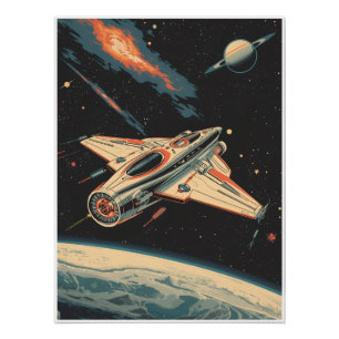 Weltall Tour-Mid Century Futurismus Poster
