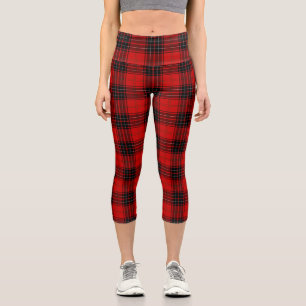 Wemyss tartan red black plaid capri leggings