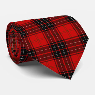 Wemyss tartan red black plaid tie