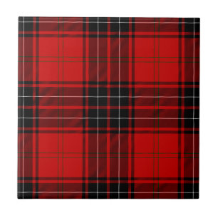 Wemyss tartan red black plaid tile