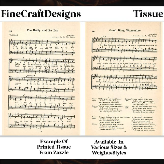 Wenceslas + Holly Ivy Sheet Music DU6 Decoupage (Creator Uploaded)