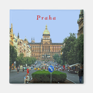 Wenceslas Square and the National Museum in Prague Magnet