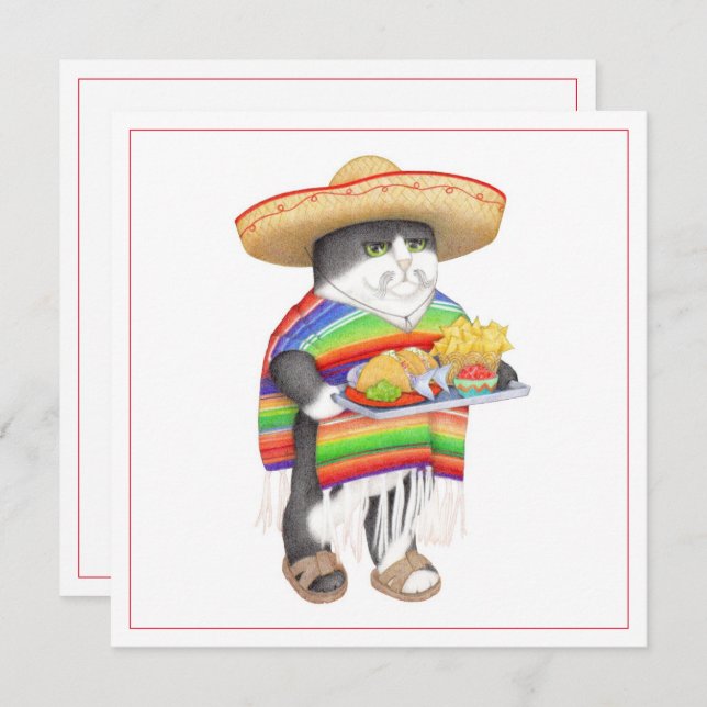 WENDELITO Cinco de Mayo 5.25" Square Flat Card (Front/Back)