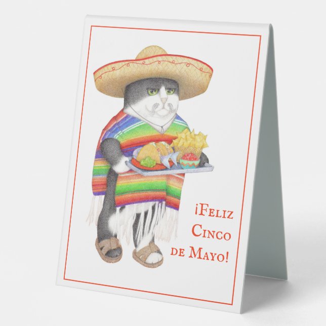 WENDELITO Cinco de Mayo 6"x8" Table Tent Sign (Front)