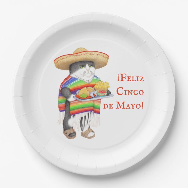 WENDELITO Cinco de Mayo 9" Round Paper Plate (Front)