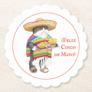 WENDELITO Cinco de Mayo ScallopRound Paper Coaster
