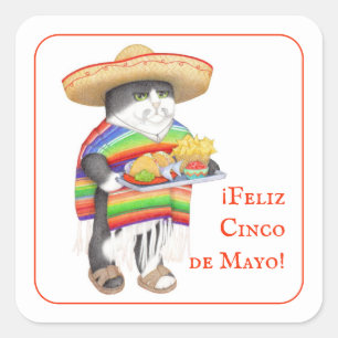 WENDELITO Cinco de Mayo Small Square Stickers