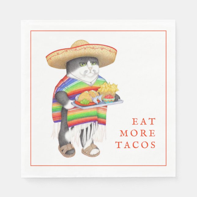 WENDELITO Eat More Tacos Standard Luncheon Napkin (Front)