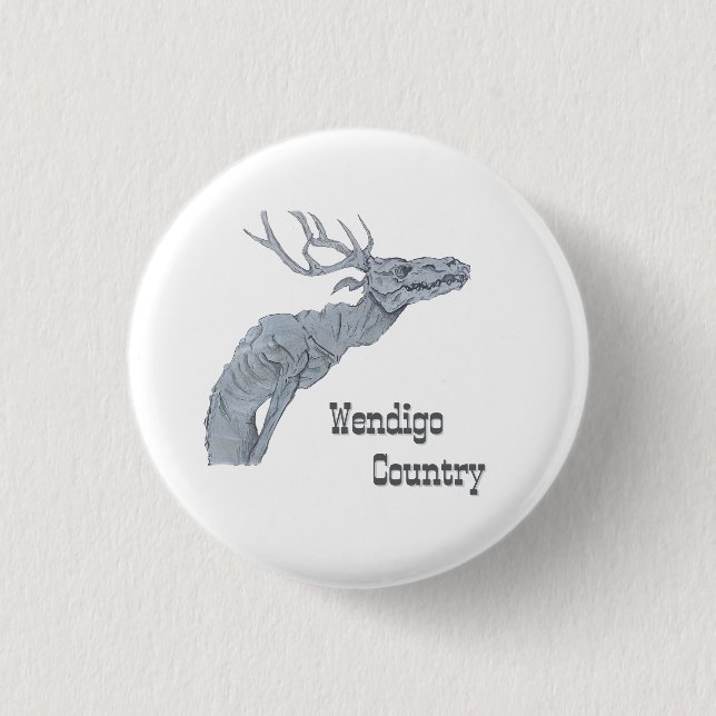 Wendigo Country Algonquian Folklore Button (Front)