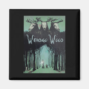Wendigo Ghost Of The Forest Cryptid Wendigo Wood Magnet