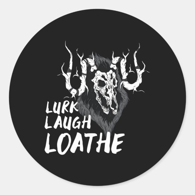 Wendigo Lurk Laugh Loathe Classic Round Sticker (Front)