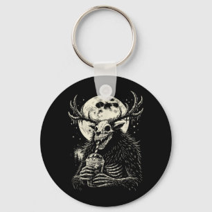 Wendigo Moon Coffee Funny Dark Humour Cryptid Key Ring