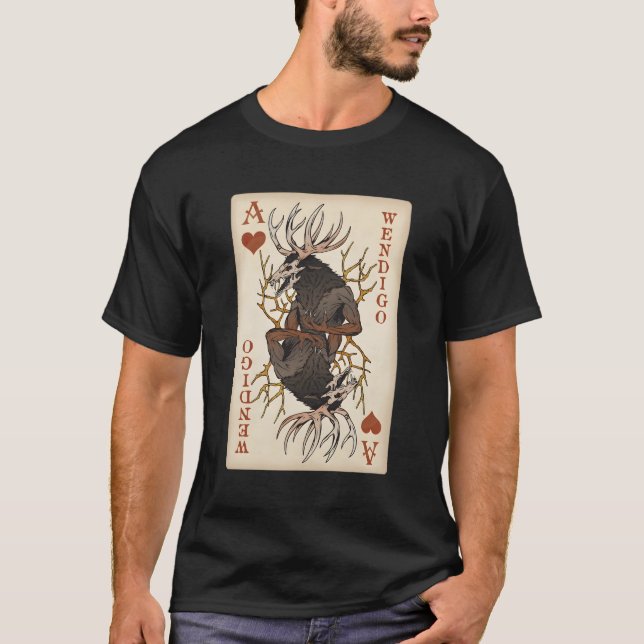 Wendigo Original Cryptid Playing Card Tarot Ace Of T-Shirt (Front)