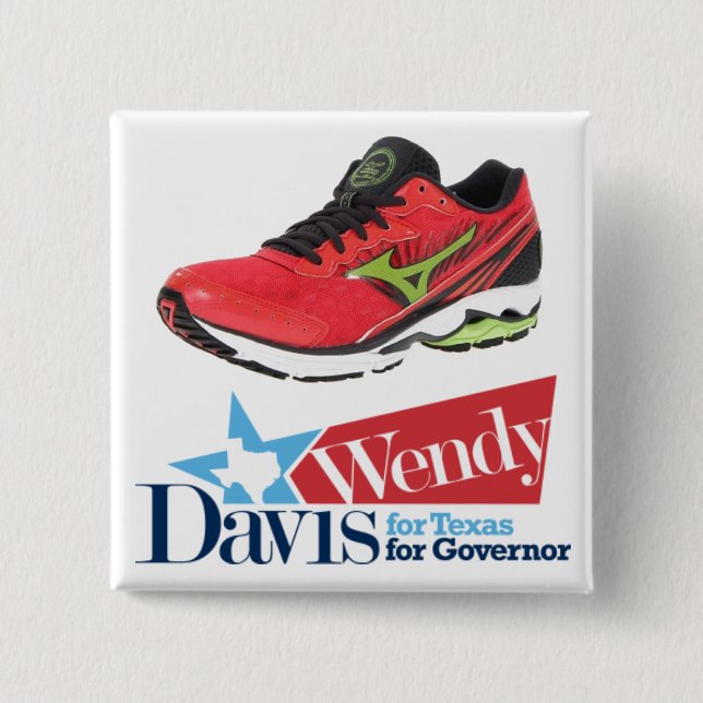 Wendy Davis for Governor 15 Cm Square Badge (Front)