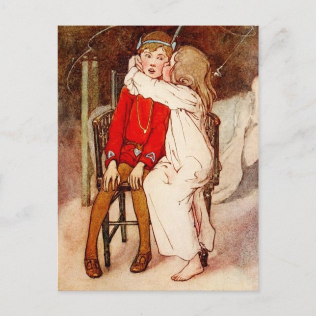 Wendy Kissing Peter Pan Postcard (Front)
