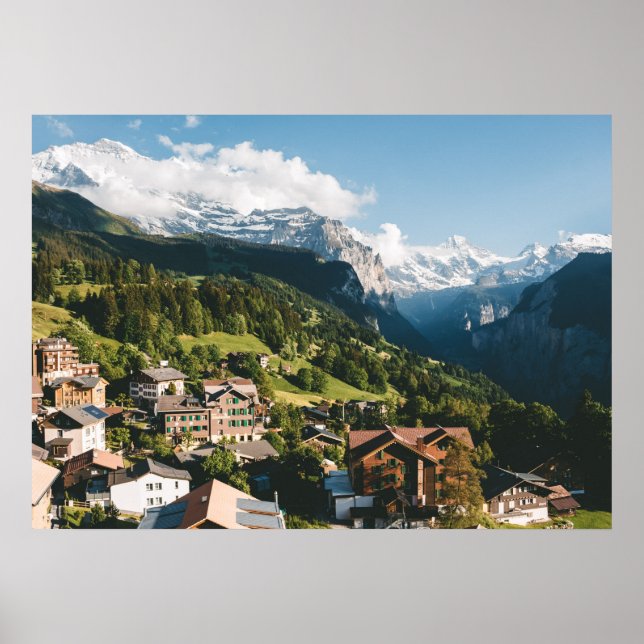 Wengen Swiss Alpine village Poster (Front)