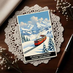 Wengen, Switzerland: 1960s Vintage Travel Postcard
