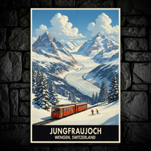 Wengen, Switzerland: 1960s Vintage Travel Poster