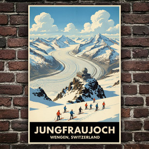 Wengen, Switzerland: 1960s Vintage Travel Poster