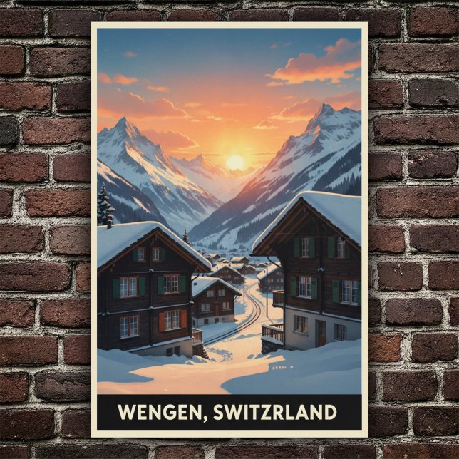 Wengen, Switzerland: 1960s Vintage Travel Poster (Creator Uploaded)