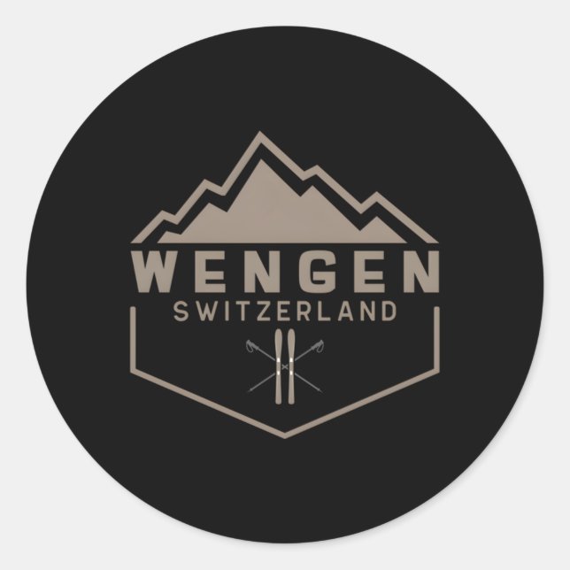 Wengen Switzerland Classic Round Sticker (Front)