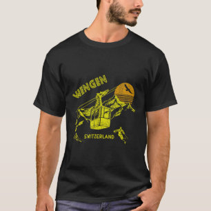 Wengen Switzerland Retro Skiing Tee
