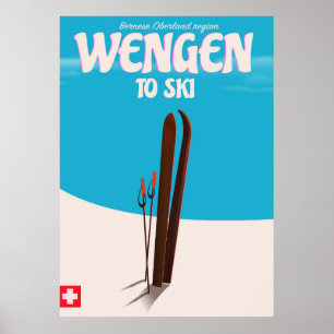 Wengen, Switzerland, Ski Poster