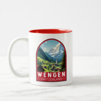 Wengen Switzerland Travel Art Vintage