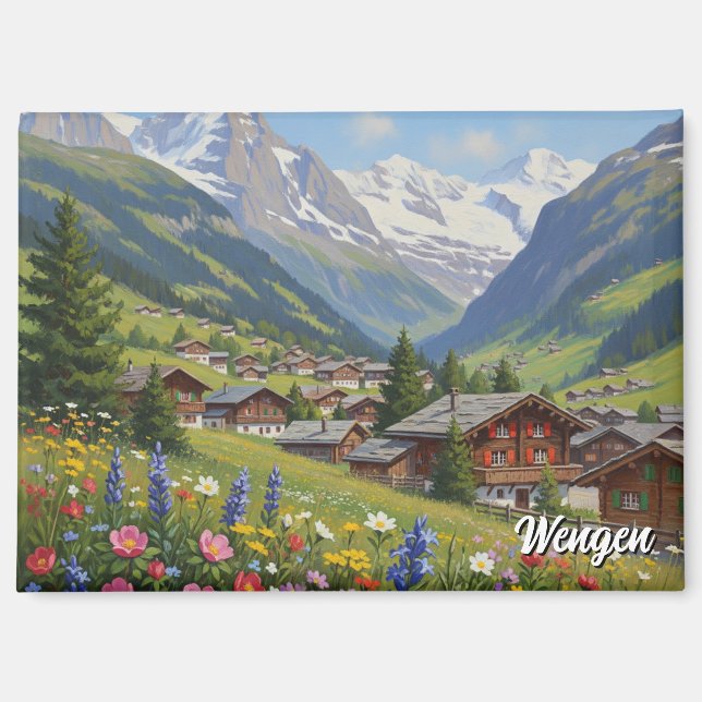 Wengen Switzerland Travel Magnet (Front)