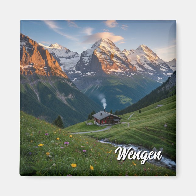 Wengen Switzerland Travel Magnet (Front)