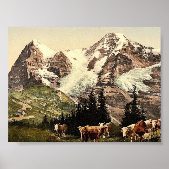 Wengern, Monch and Eiger, Bernese Oberland, Switze Poster (Front)