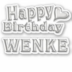 Wenke Happy Birthday silver sticker sticker