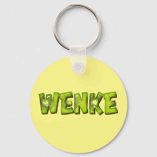 Wenke Name Kiwi Design Key Fans Ring (Front)