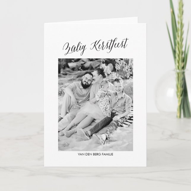 Wenskaart kalligrafie Kerstmis Holiday Card (Front)