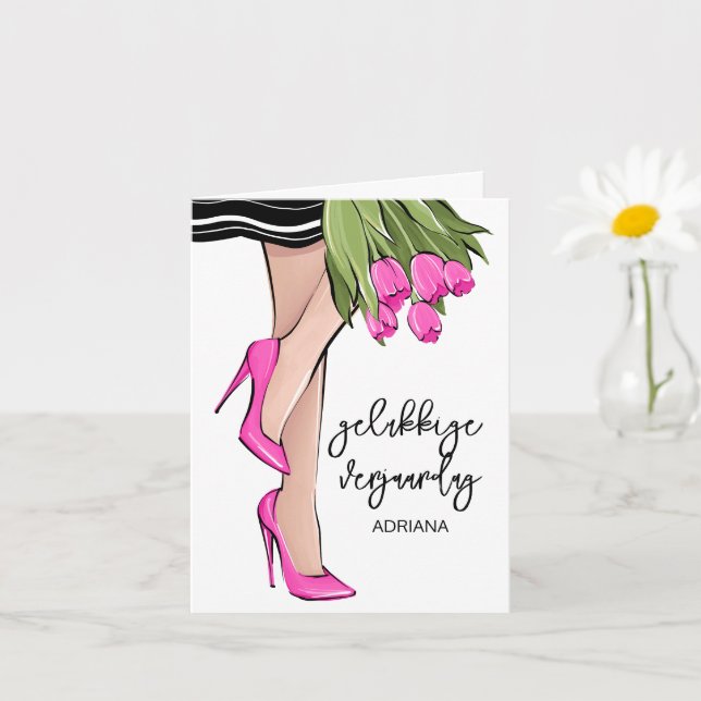 wenskaart voor gelukkige verjaardag birthday card (Small Plant)
