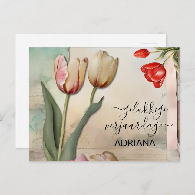 wenskaart voor gelukkige verjaardag birthday cards (Front/Back)