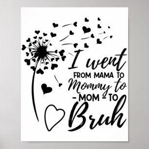 Went From Mum Bruh Shirt Gifts Mothers Day Best Mo Poster