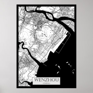 Wenzhou China Map Poster