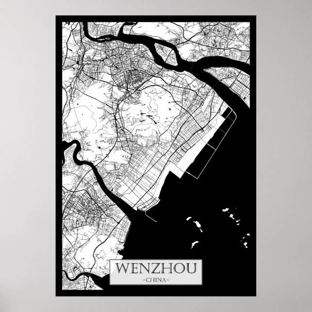Wenzhou China Map Poster (Front)