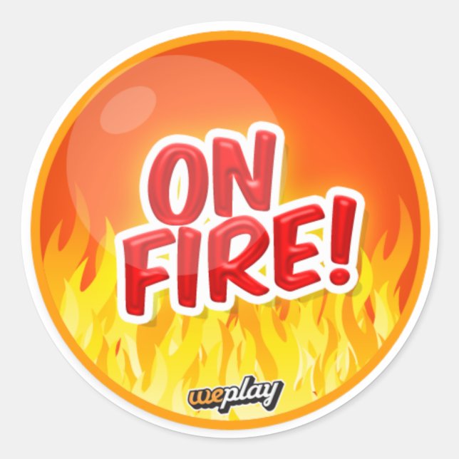 Weplay Props Series 1 - On Fire! Classic Round Sticker (Front)