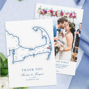 Wequassett Resort Cape Cod Wedding Photo Thank You Card