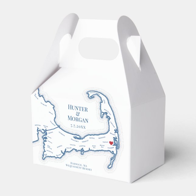 Wequassett Resort Harwich Cape Cod Wedding Elegant Favour Box (Front Side)