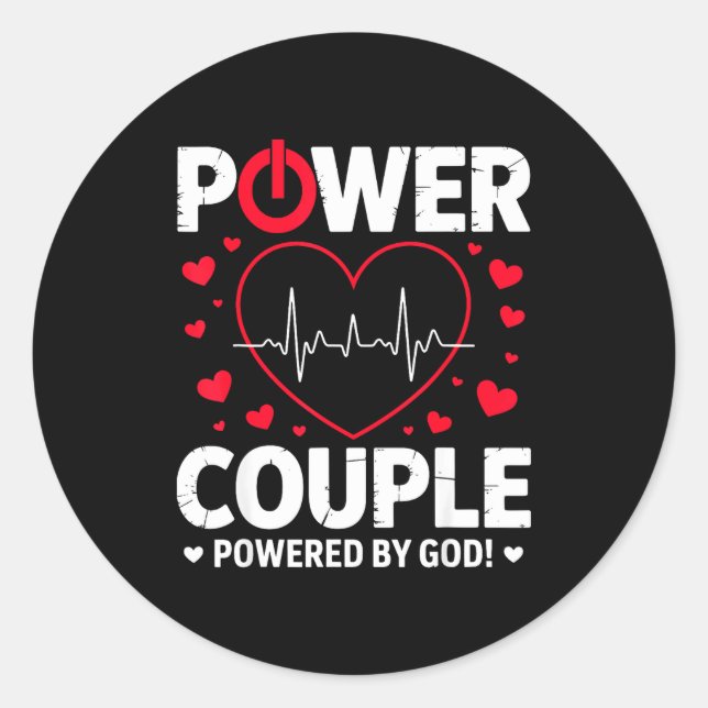 Wer Couple Christian Couples Matching Valentines D Classic Round Sticker (Front)