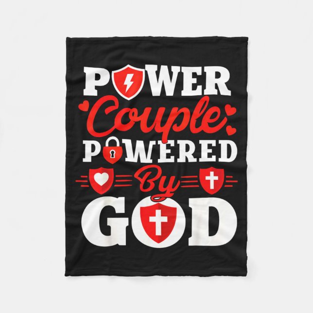 Wer Couple Wered By God Christian Couples Matching Fleece Blanket (Front)