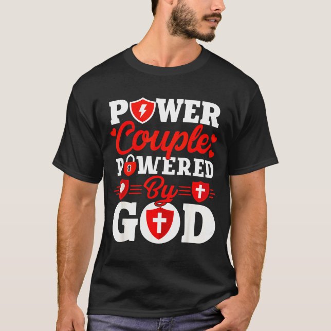 Wer Couple Wered By God Christian Couples Matching T-Shirt (Front)
