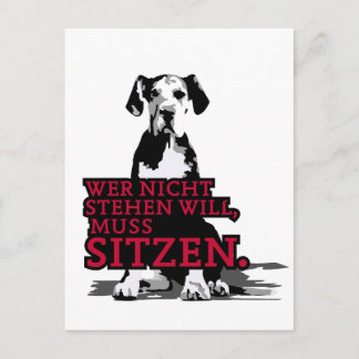 Wer nicht stehen will Doggenwelpe Postcard
