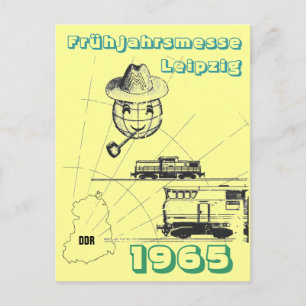 Werbedesign Frühjahrsmesse DDR Postcard